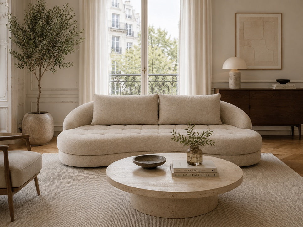 Canapé haricot beige