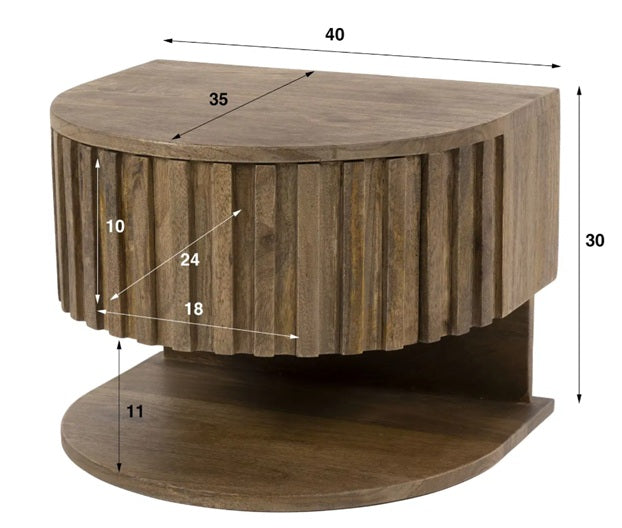 Table de chevet suspendue