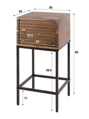 Table de chevet 1 tiroir sur pied