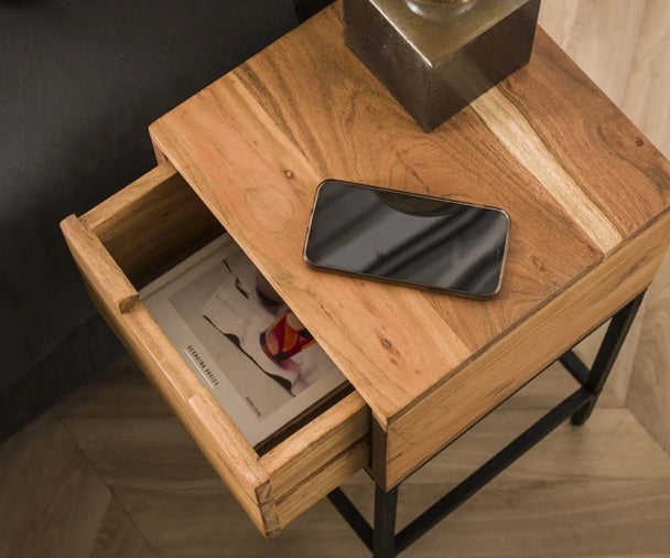 table de chevet 1 tiroir sur pied