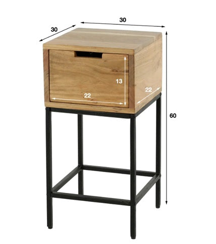 table de chevet 1 tiroir sur pied