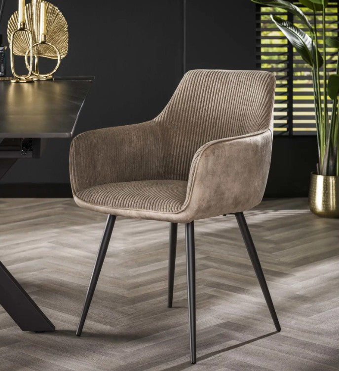 Fauteuil – Tissu nervuré Rock sable