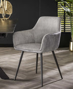 Fauteuil – Tissu nervuré Rock argent