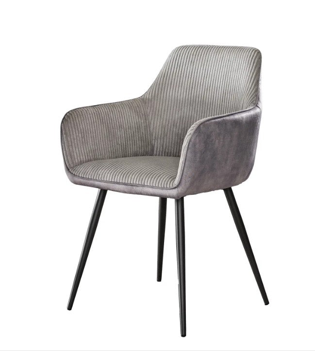Fauteuil – Tissu nervuré Rock argent