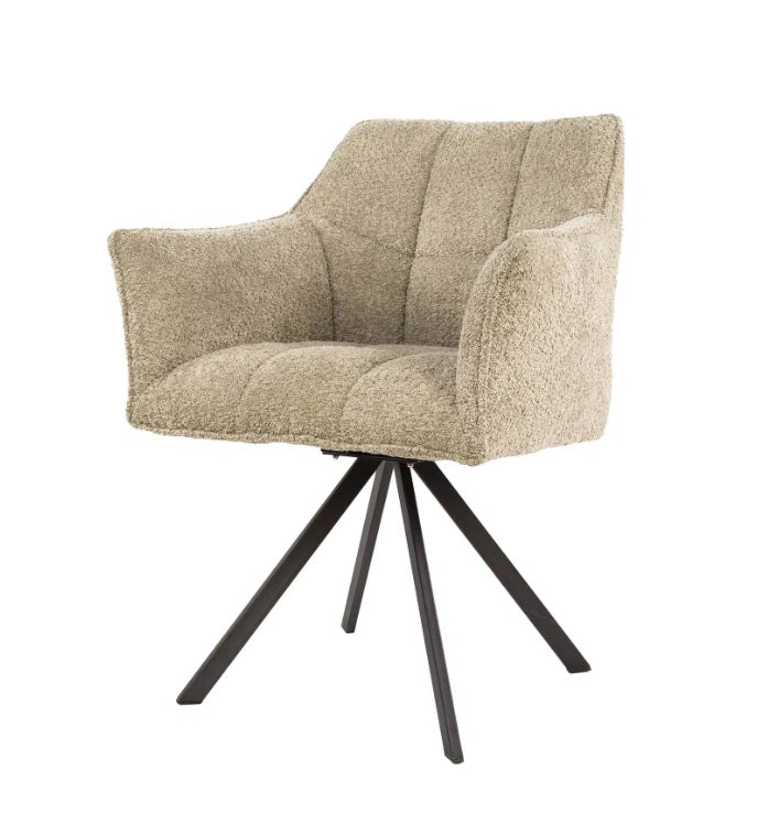 Fauteuil pivotant – Bouclé sable