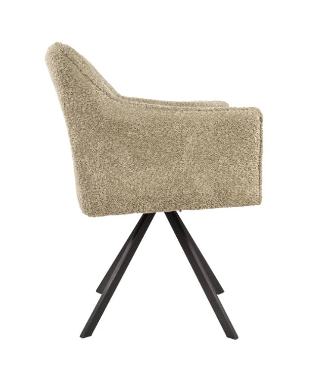 Fauteuil pivotant – Bouclé sable