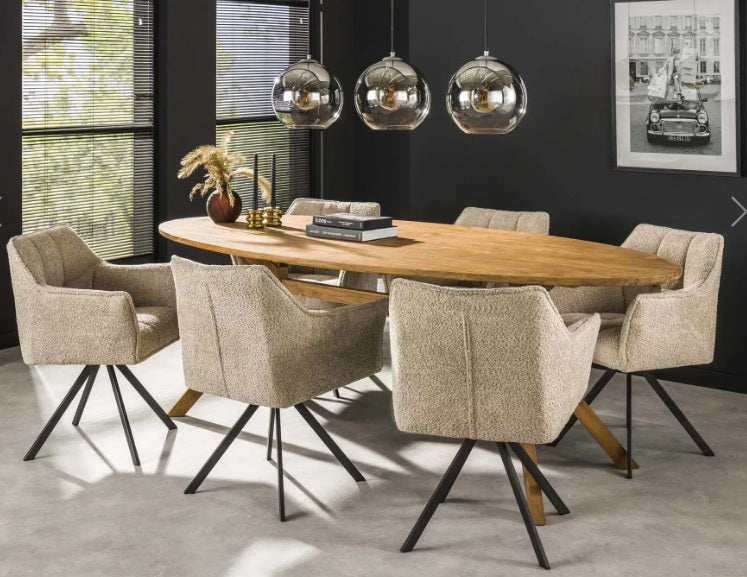 Fauteuil pivotant – Bouclé sable