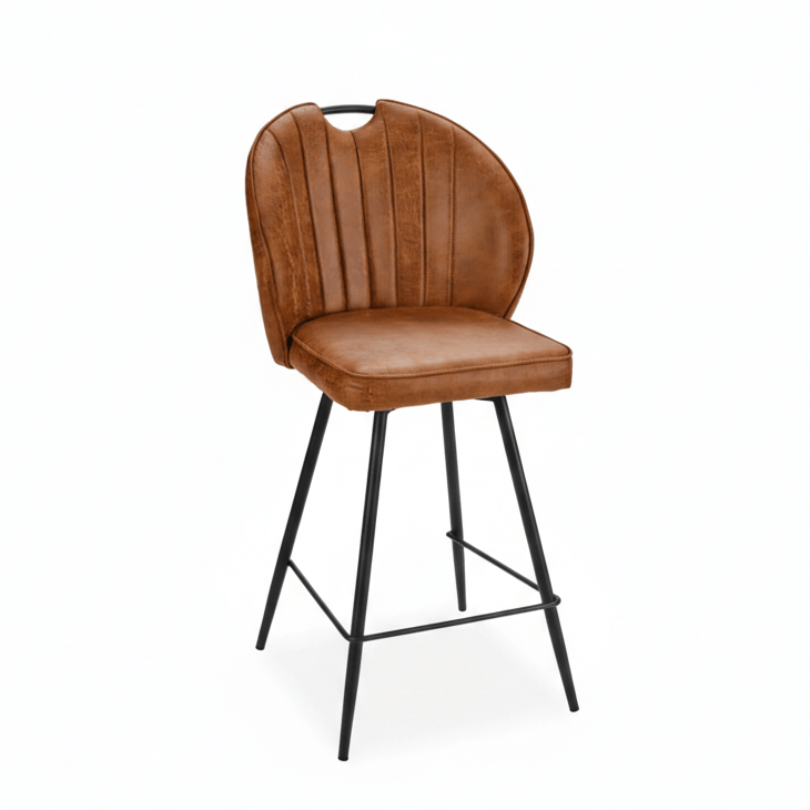 Chaise haute pivotante cognac (vendu par 2)