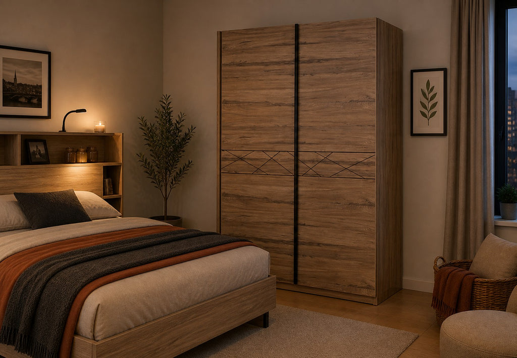 Armoire dressing portes battantes pleines décorées ou non