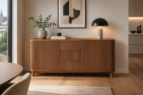 Buffet en chêne huilé design moderne pour intérieur élégant