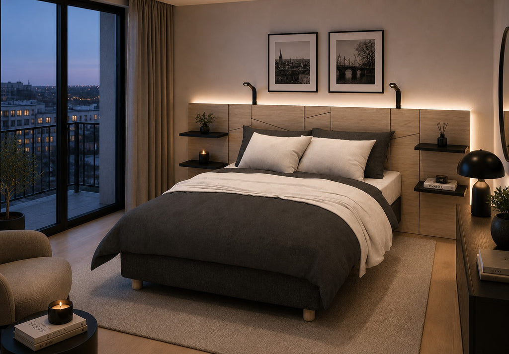 Tête de lit Avec tablettes attenantes (modulable)