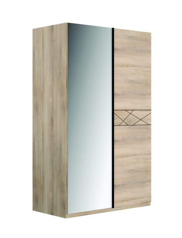 Armoire dressing portes battantes un miroir et un porte pleine décorée ou non