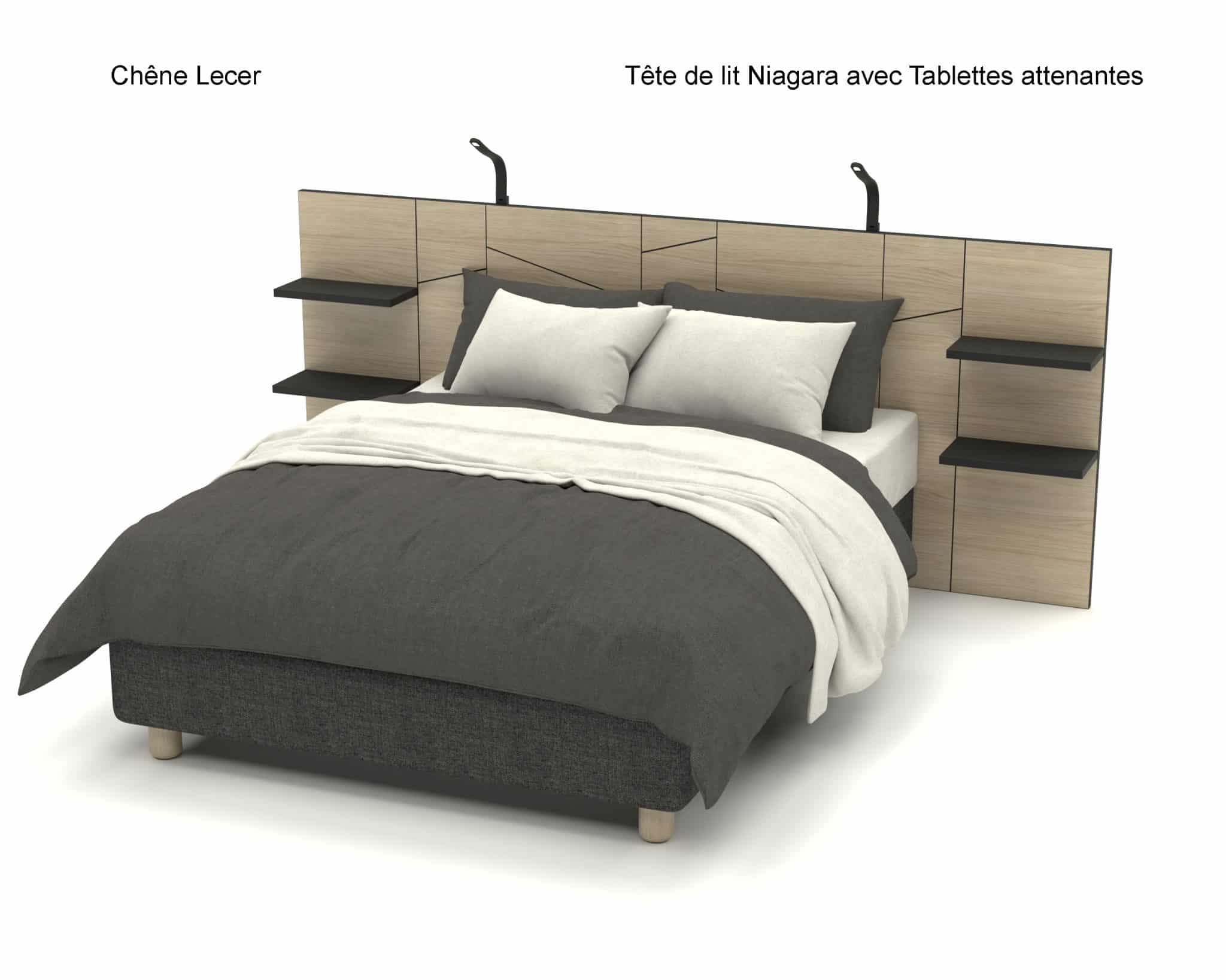 Tête de lit Avec tablettes attenantes (modulable)