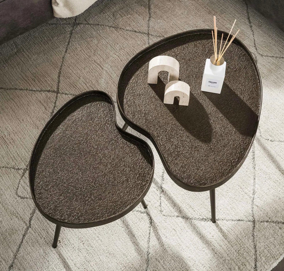 Tables basse – Lot de 2 | Gris métallique