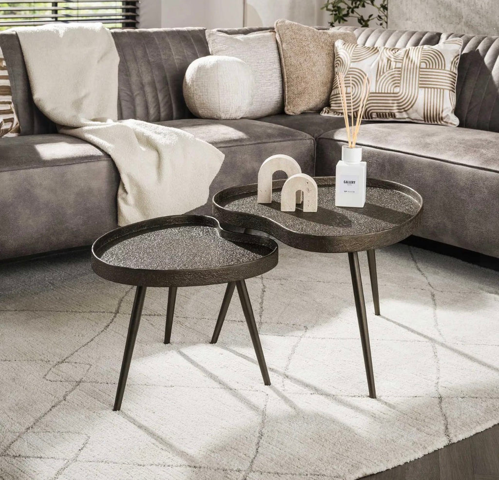 Tables basse – Lot de 2 | Gris métallique
