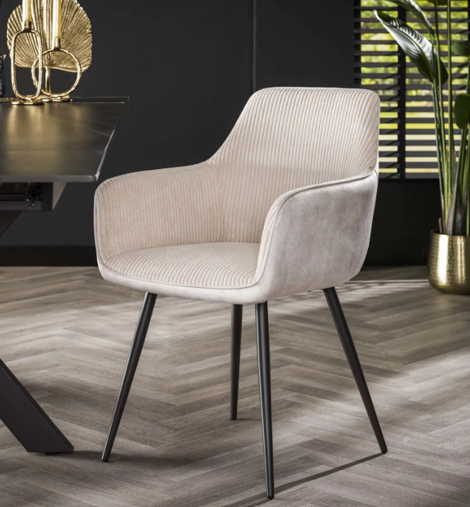 Fauteuil – Tissu nervuré Rock ivoire
